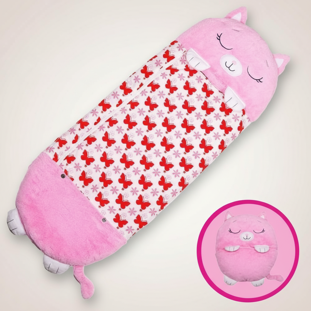 Foldable Kids' Sleeping Bag in Animal Shape – Camping, Sleepovers