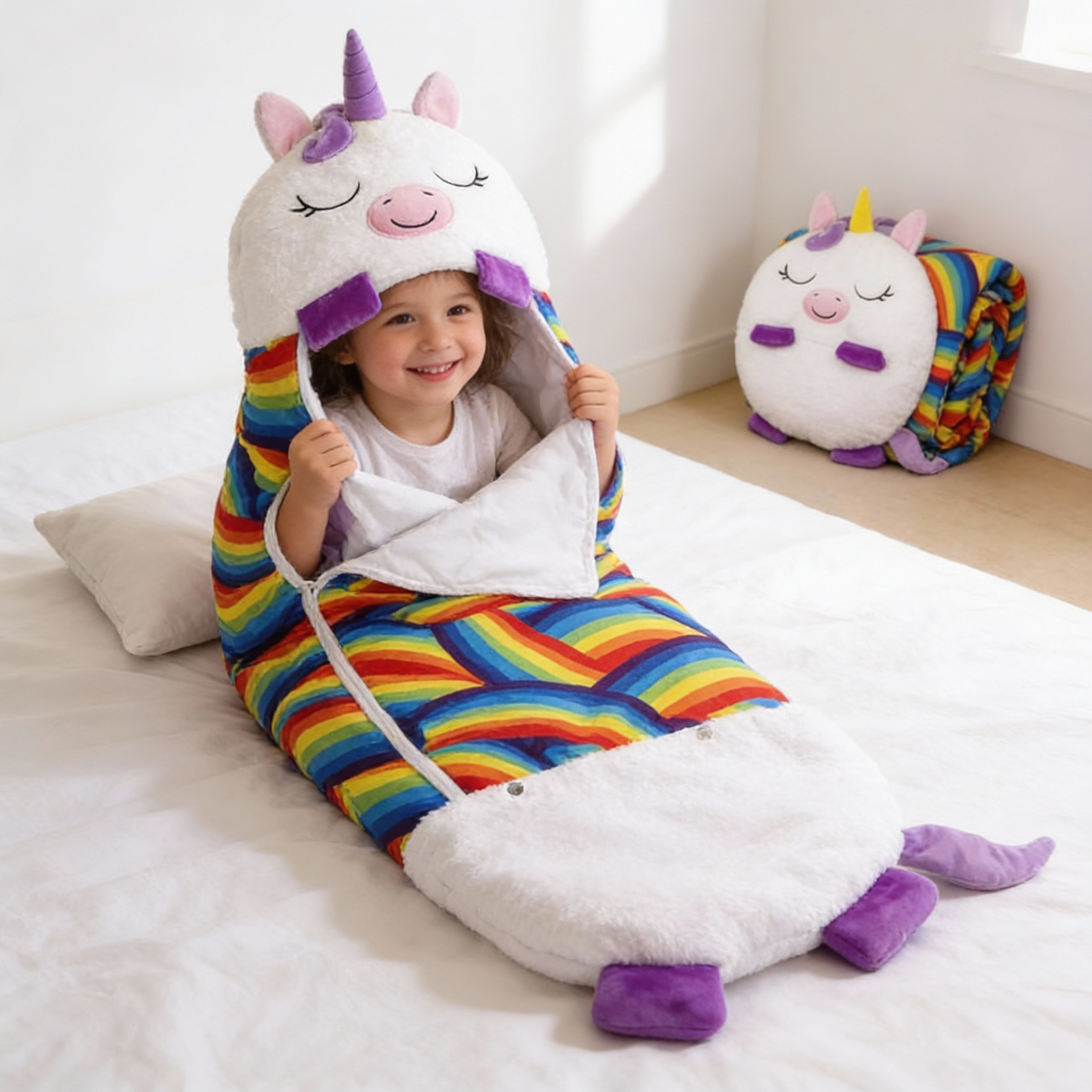 Foldable Kids' Sleeping Bag in Animal Shape – Camping, Sleepovers