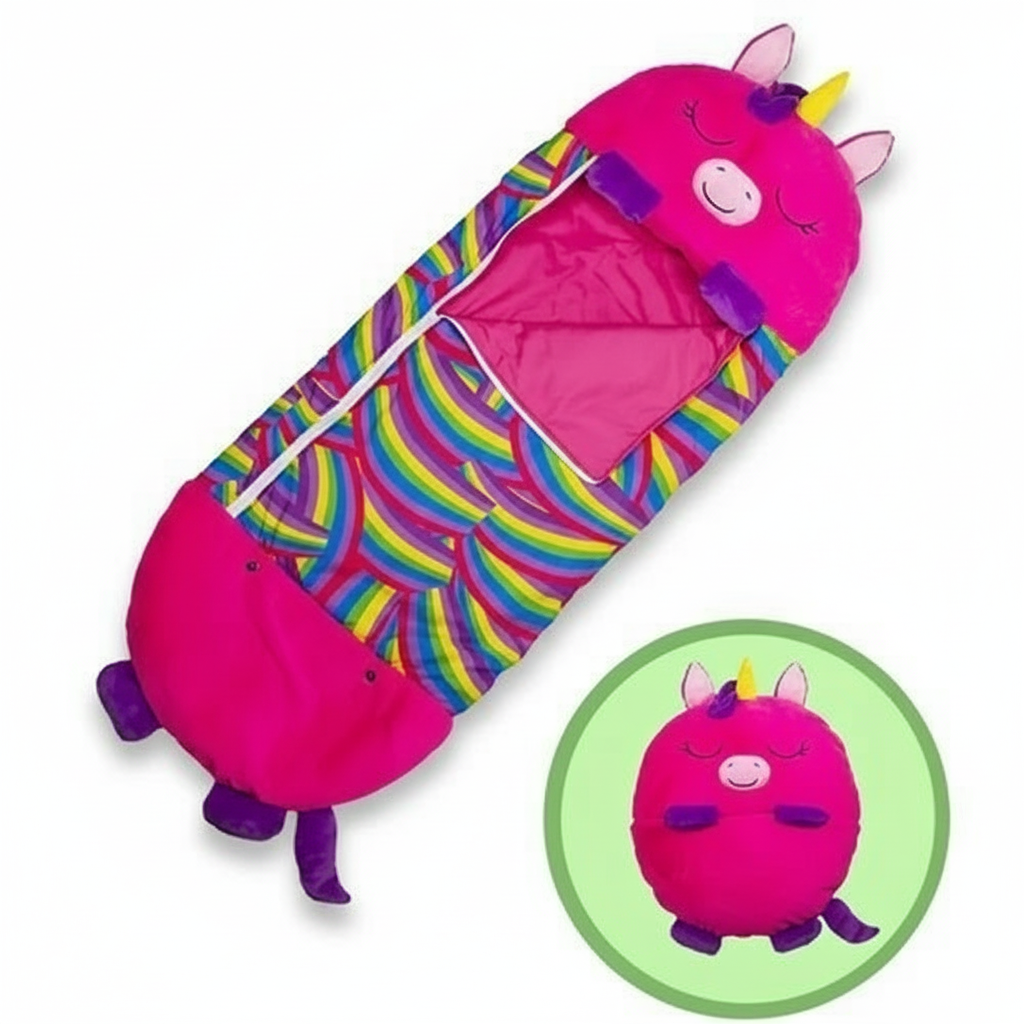 Foldable Kids' Sleeping Bag in Animal Shape – Camping, Sleepovers