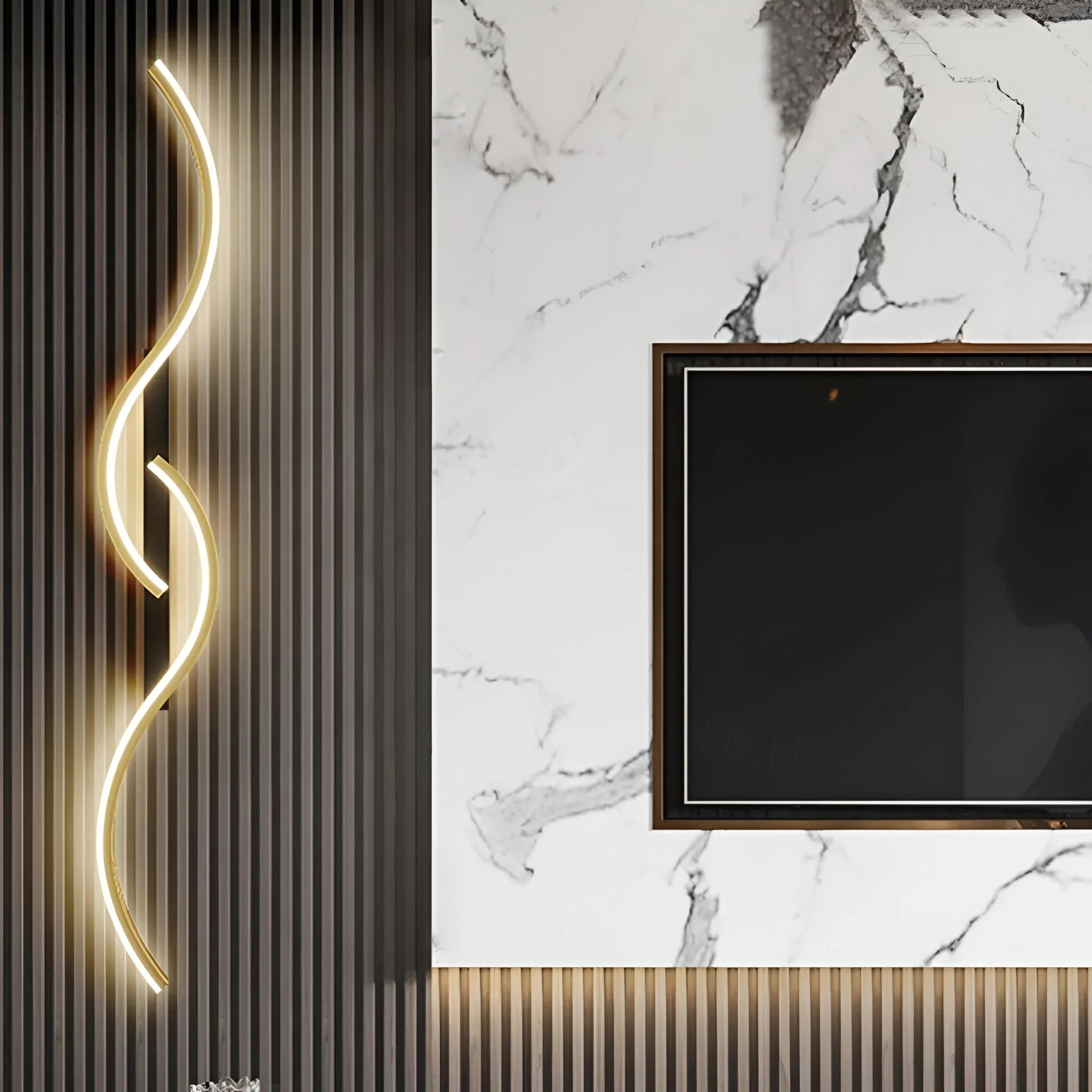 Modern wall light – ambient lighting, interior design – living room, decoration