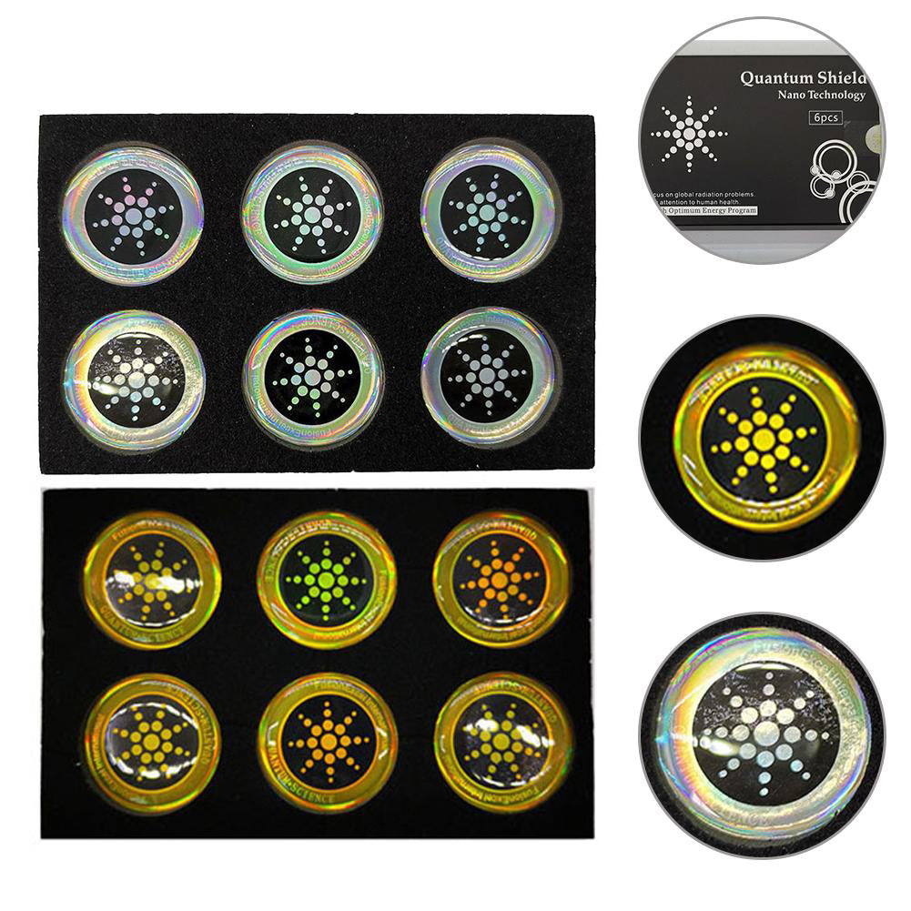 6-Pack EMF Stickers for Cell Phones, Tablets, Laptops – Radiation Protection, Home Office