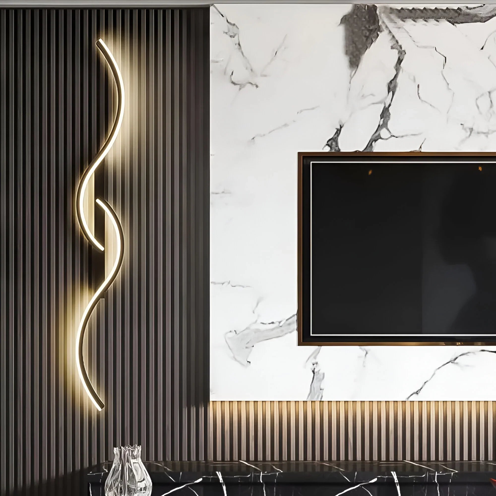 Modern wall light – ambient lighting, interior design – living room, decoration