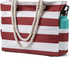 Large Waterproof Beach Tote Bag with Zipper, Sandproof Design – Summer Outings, Travel