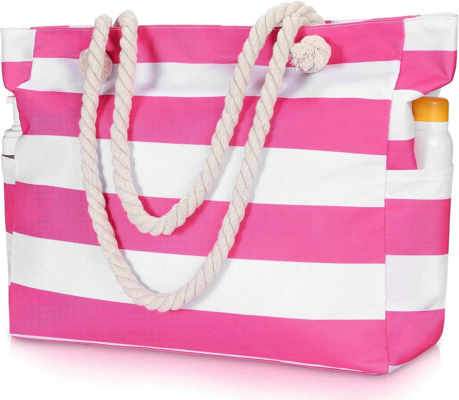 Large Waterproof Beach Tote Bag with Zipper, Sandproof Design – Summer Outings, Travel