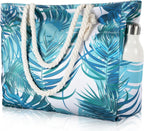 Large Waterproof Beach Tote Bag with Zipper, Sandproof Design – Summer Outings, Travel