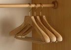 Wooden clothes hanger made of cedar wood | Wide shoulder design – organization, storage