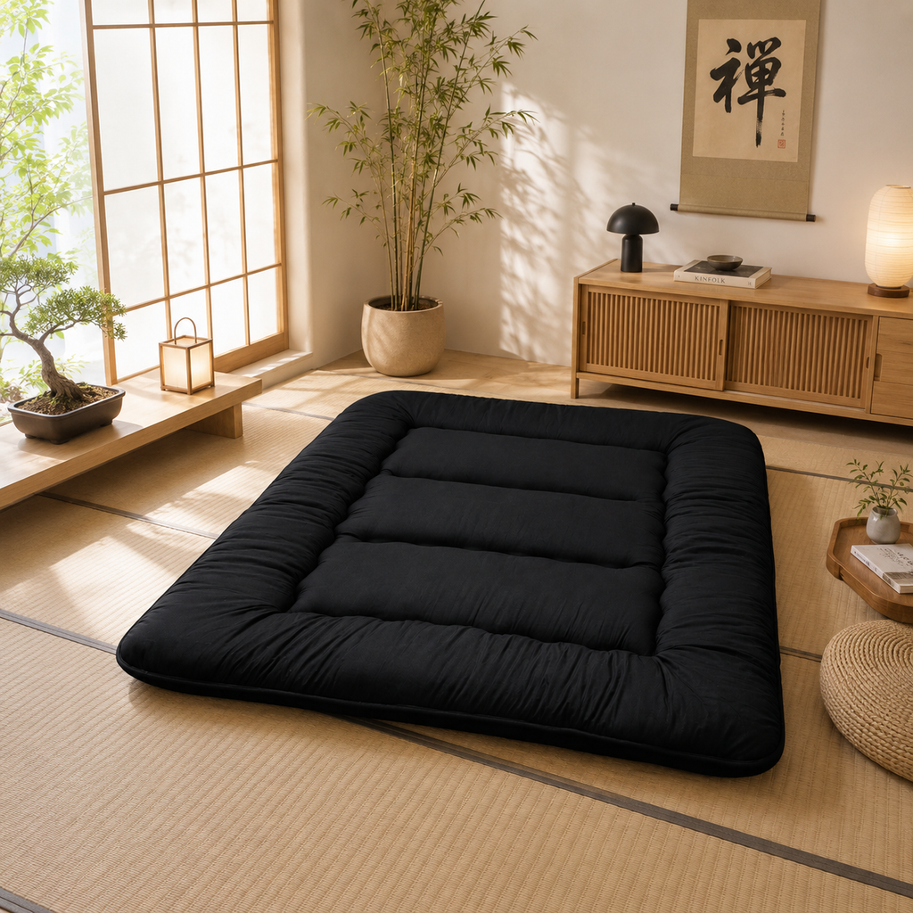 Japanese Floor Bed, 4 Inch Thick Futon Mattress, Foldable – Home, Travel