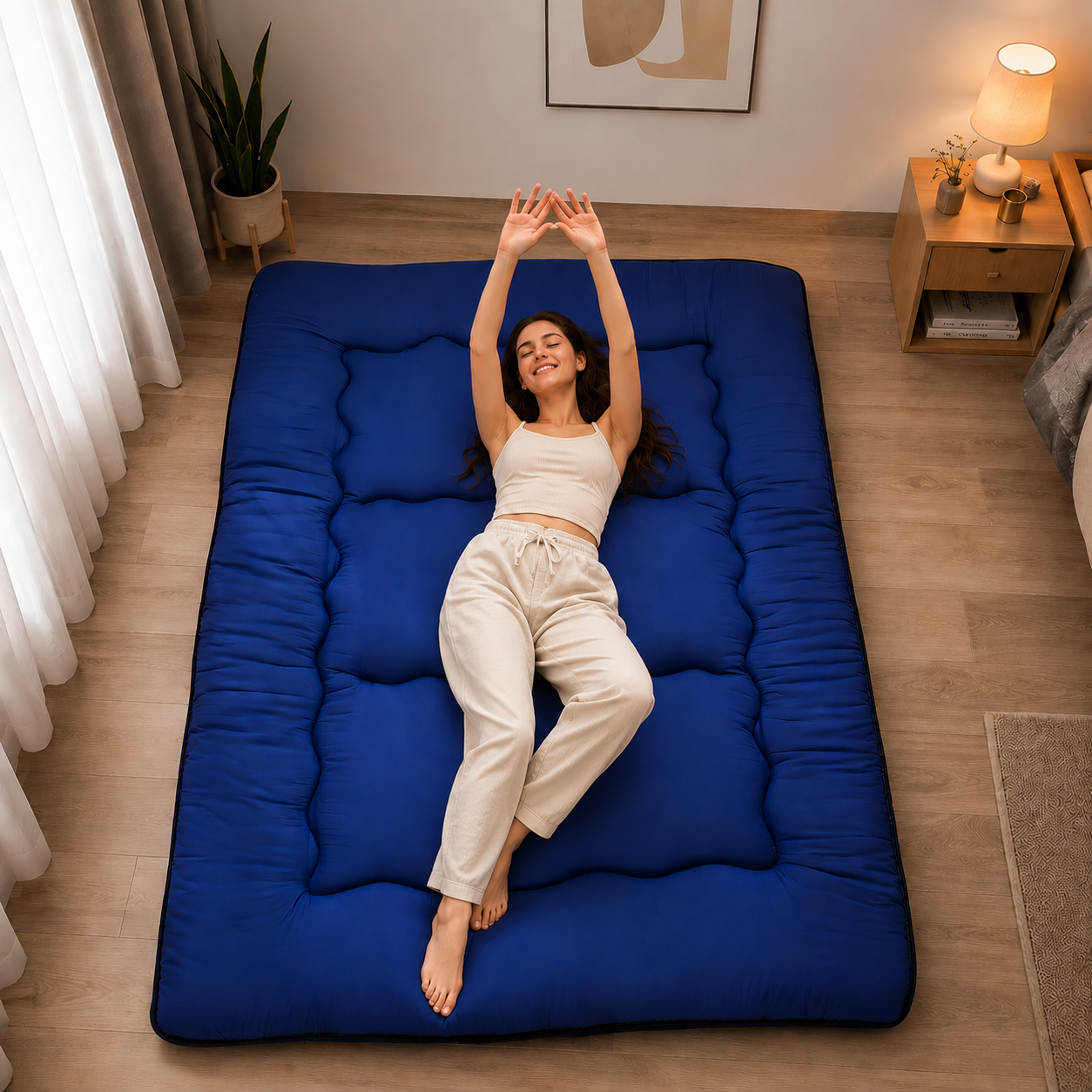 Japanese Floor Bed, 4 Inch Thick Futon Mattress, Foldable – Home, Travel