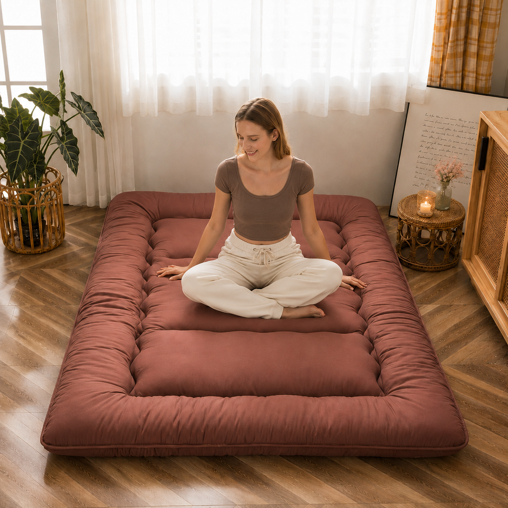 Japanese Floor Bed, 4 Inch Thick Futon Mattress, Foldable – Home, Travel