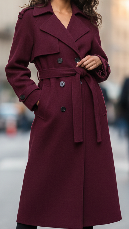 Belted Trench Coat – Casual, Office