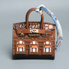 Birkin Inspired Mini Hand Bag - Platinum Charm – Fashion, Everyday Use