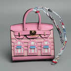 Birkin Inspired Mini Hand Bag - Platinum Charm – Fashion, Everyday Use