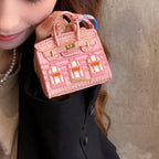 Birkin Inspired Mini Hand Bag - Platinum Charm – Fashion, Everyday Use