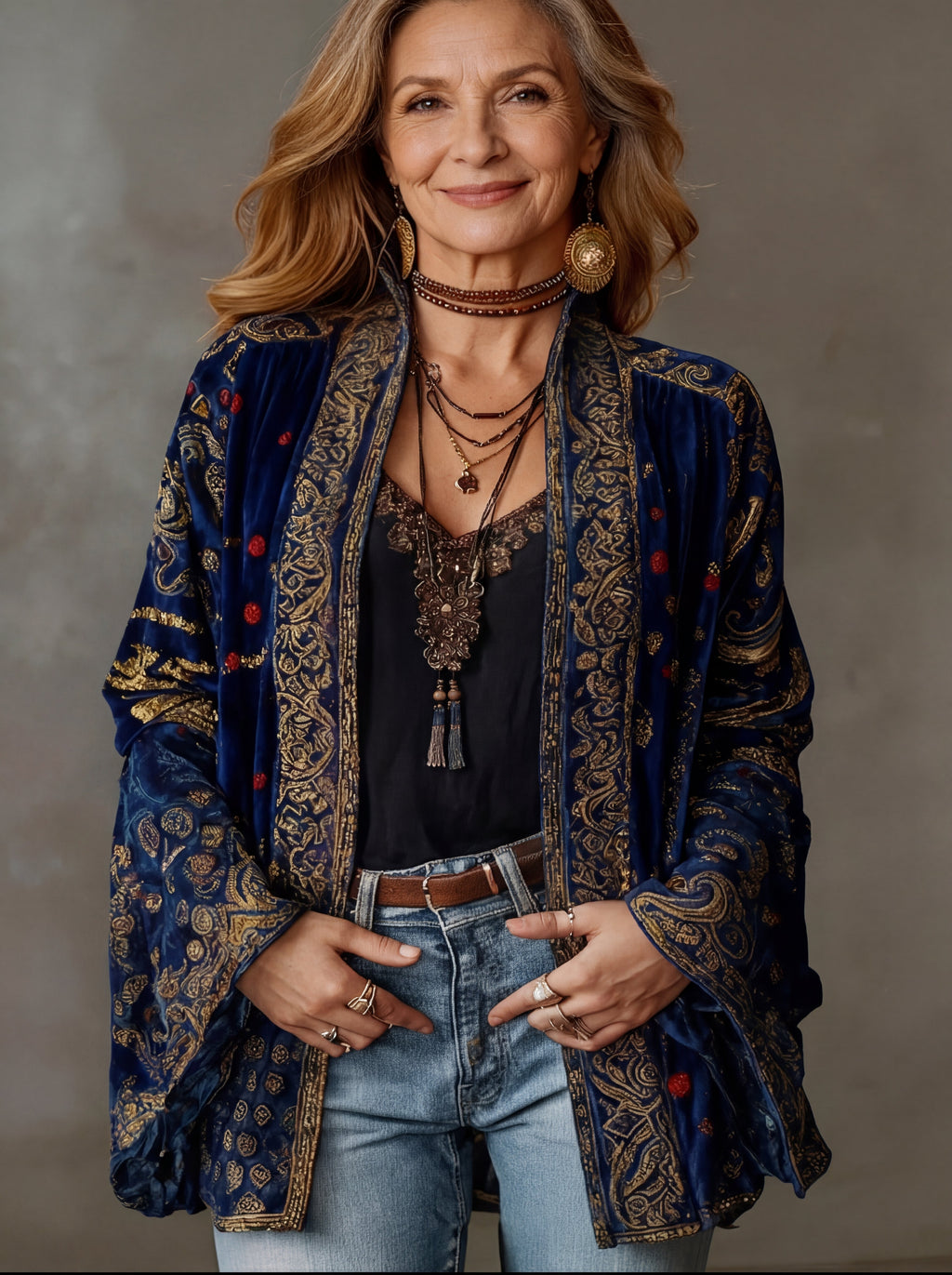 Bohemian Women's Kimono Jacket – Casual Wear, Beach Cover-Up