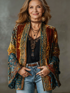 Bohemian Women's Kimono Jacket – Casual Wear, Beach Cover-Up