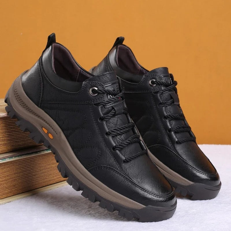 Brown Orthopedic Leather Men's Shoe – Smart Casual Office Wear Evening