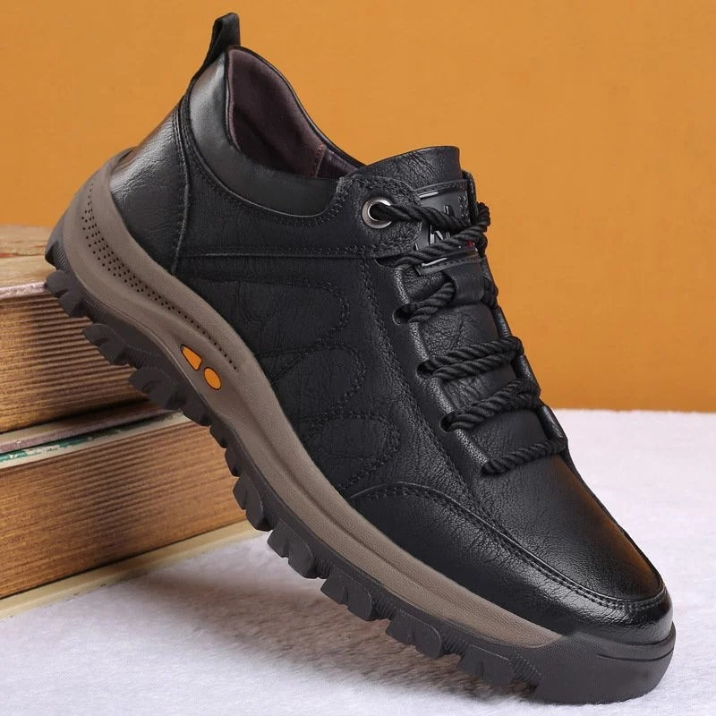 Brown Orthopedic Leather Men's Shoe – Smart Casual Office Wear Evening