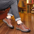 Brown Orthopedic Leather Men's Shoe – Smart Casual Office Wear Evening