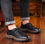 Brown Orthopedic Leather Men's Shoe – Smart Casual Office Wear Evening
