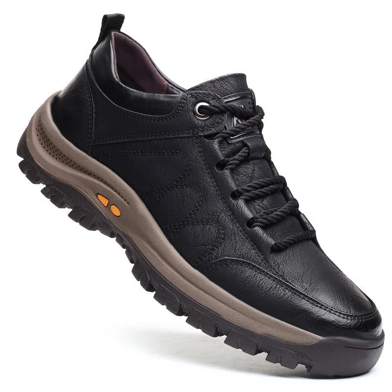Brown Orthopedic Leather Men's Shoe – Smart Casual Office Wear Evening
