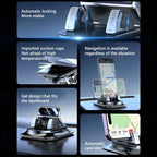 Car Phone Mount Universal Fit 360° Rotation Anti-Slip – Navigation, Travel