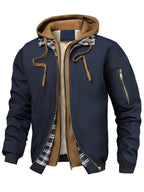 Casual Hooded Checkered Jacket for Men – Everyday Wear, Stylish Look