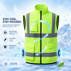 Sevaros AirFlow Vest™ Cooling Vest – Rechargeable Fan Powered, Ideal for Outdoor Work, Travel