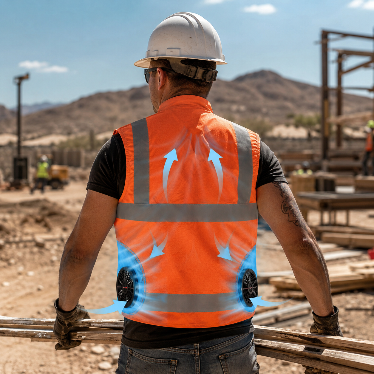 Sevaros AirFlow Vest™ Cooling Vest – Rechargeable Fan Powered, Ideal for Outdoor Work, Travel