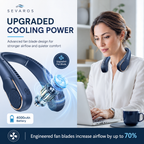 Portable Neck Fan 4000mAh Rechargeable – Travel, Hands-Free Cooling