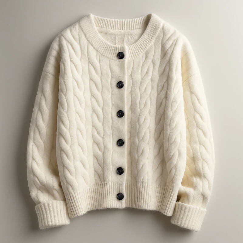 Classic Cable Knit Cardigan for Men with Button Placket – Casual, Office
