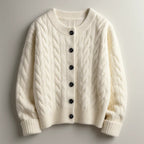 Classic Cable Knit Cardigan for Men with Button Placket – Casual, Office