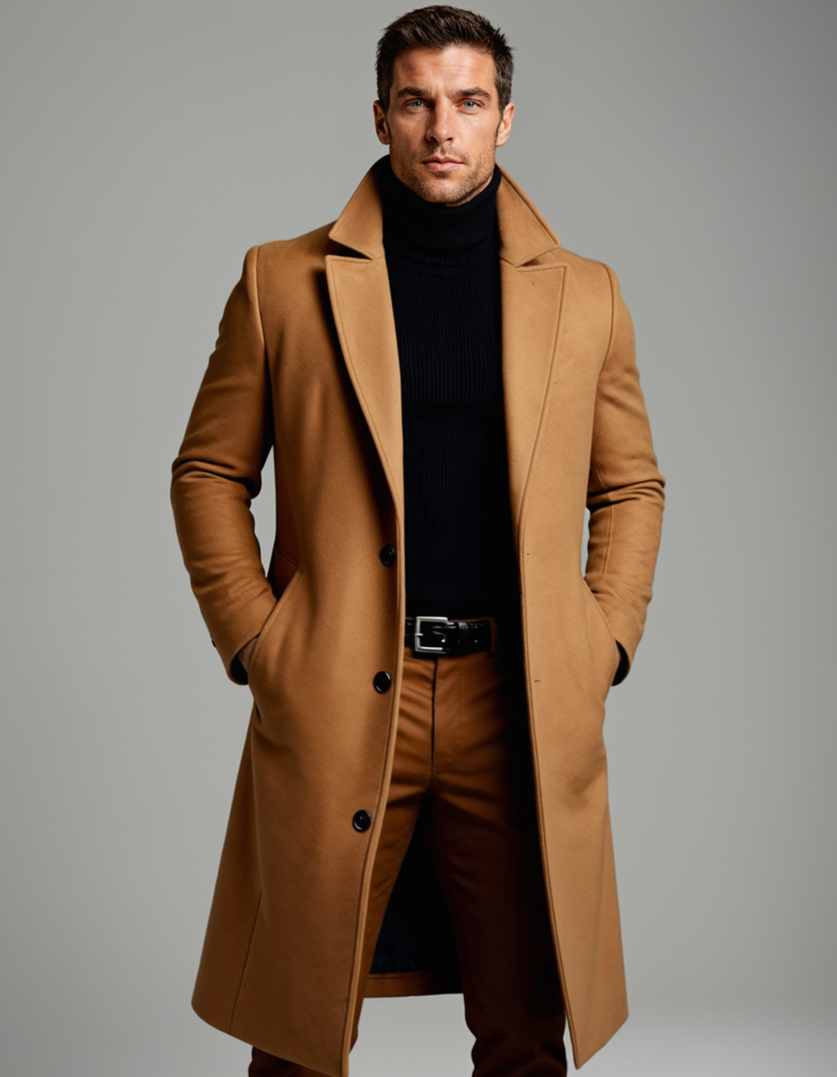 Classic Cotton Men's Overcoat – Winter Fashion, Casual Wear