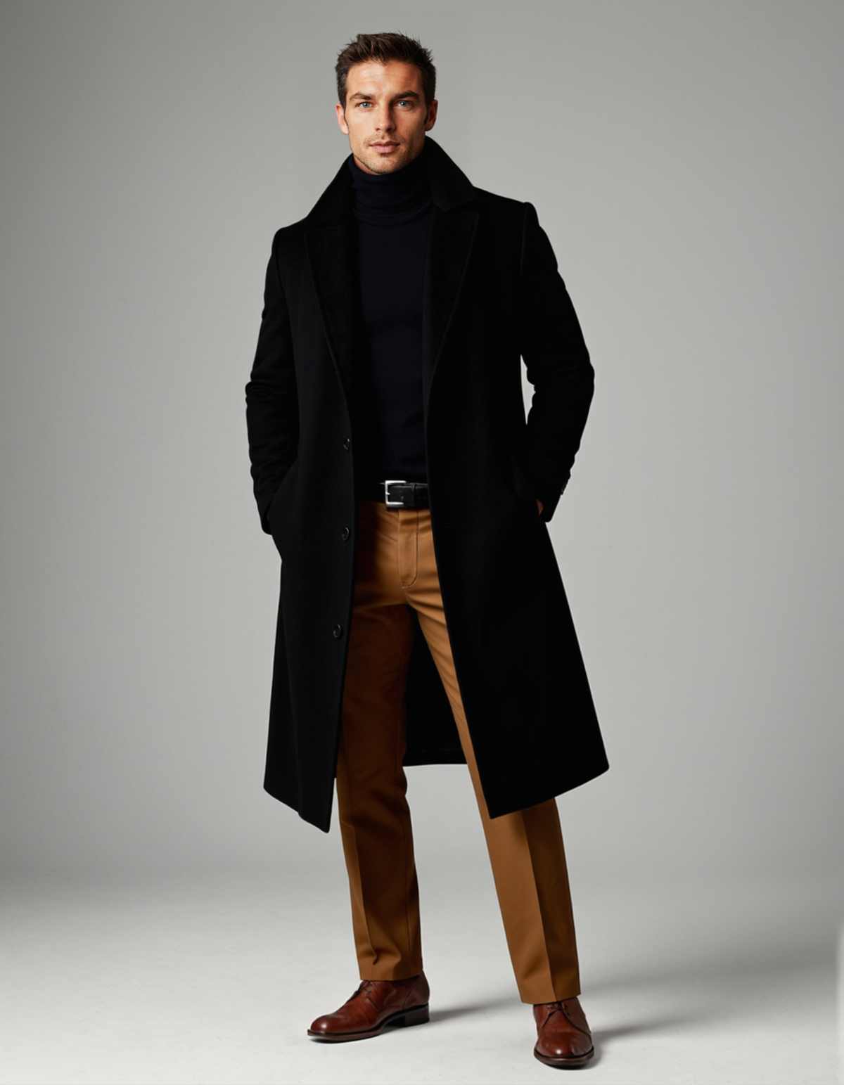 Classic Cotton Men's Overcoat – Winter Fashion, Casual Wear