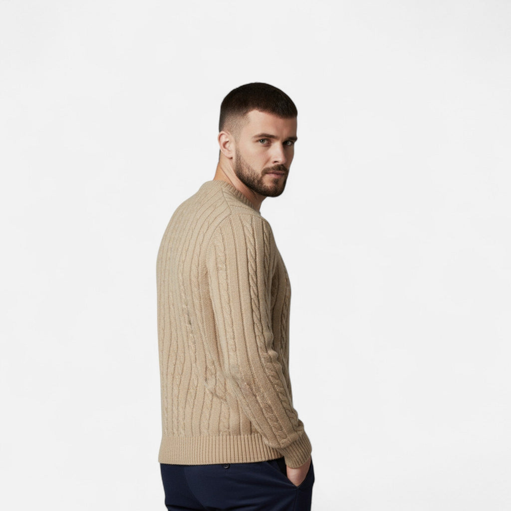 Classic Crew Neck Men's Sweater in Cotton-Blend – Casual Wear, Everyday Comfort