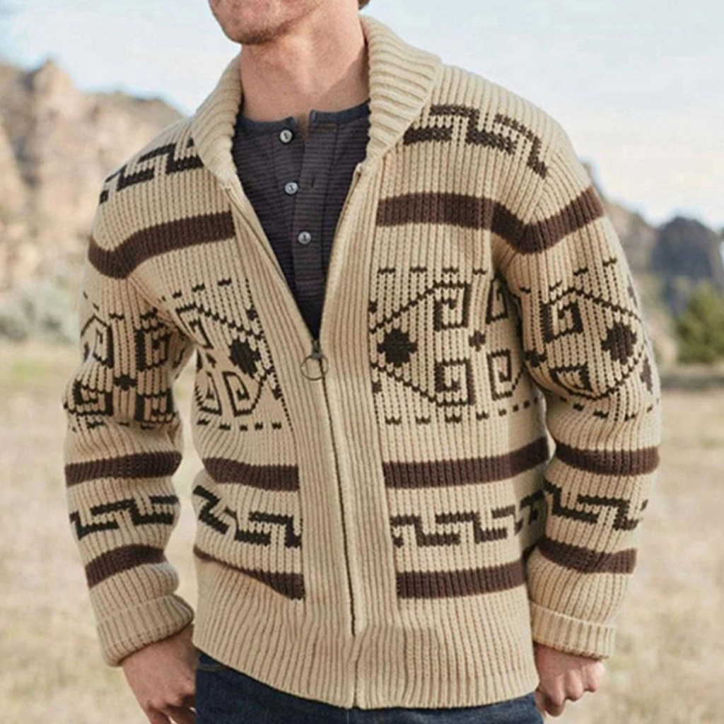 Classic Men's Shawl Collar Knit Cardigan – Casual Wear, Layering