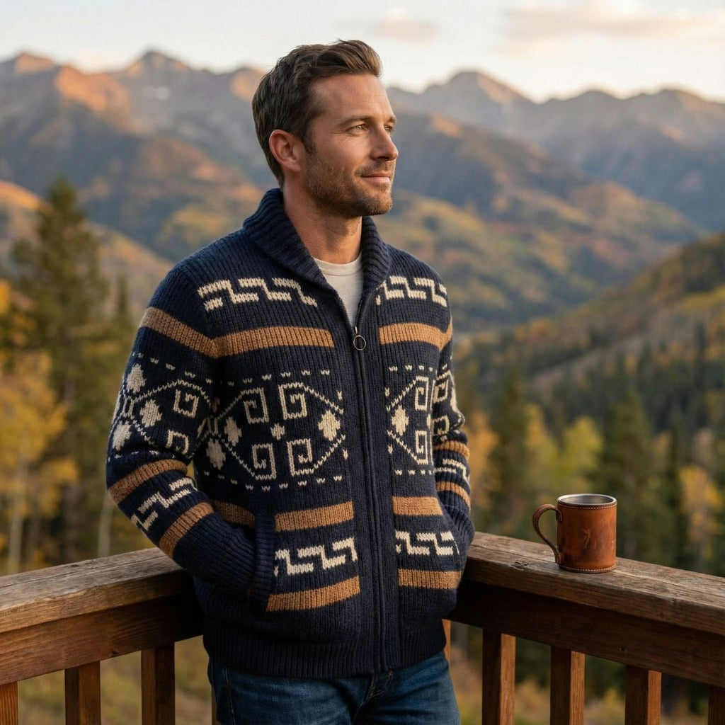 Classic Men's Shawl Collar Knit Cardigan – Casual Wear, Layering