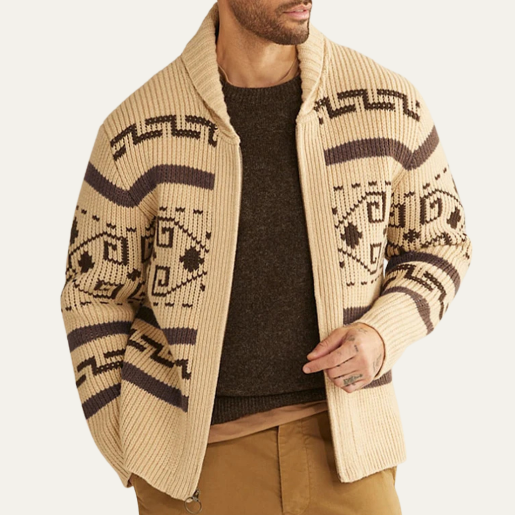 Classic Men's Shawl Collar Knit Cardigan – Casual Wear, Layering