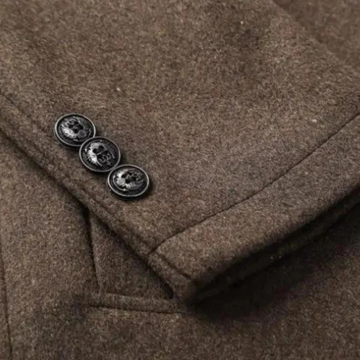 Classic Wool Blend Trench Coat for Men – Casual, Office