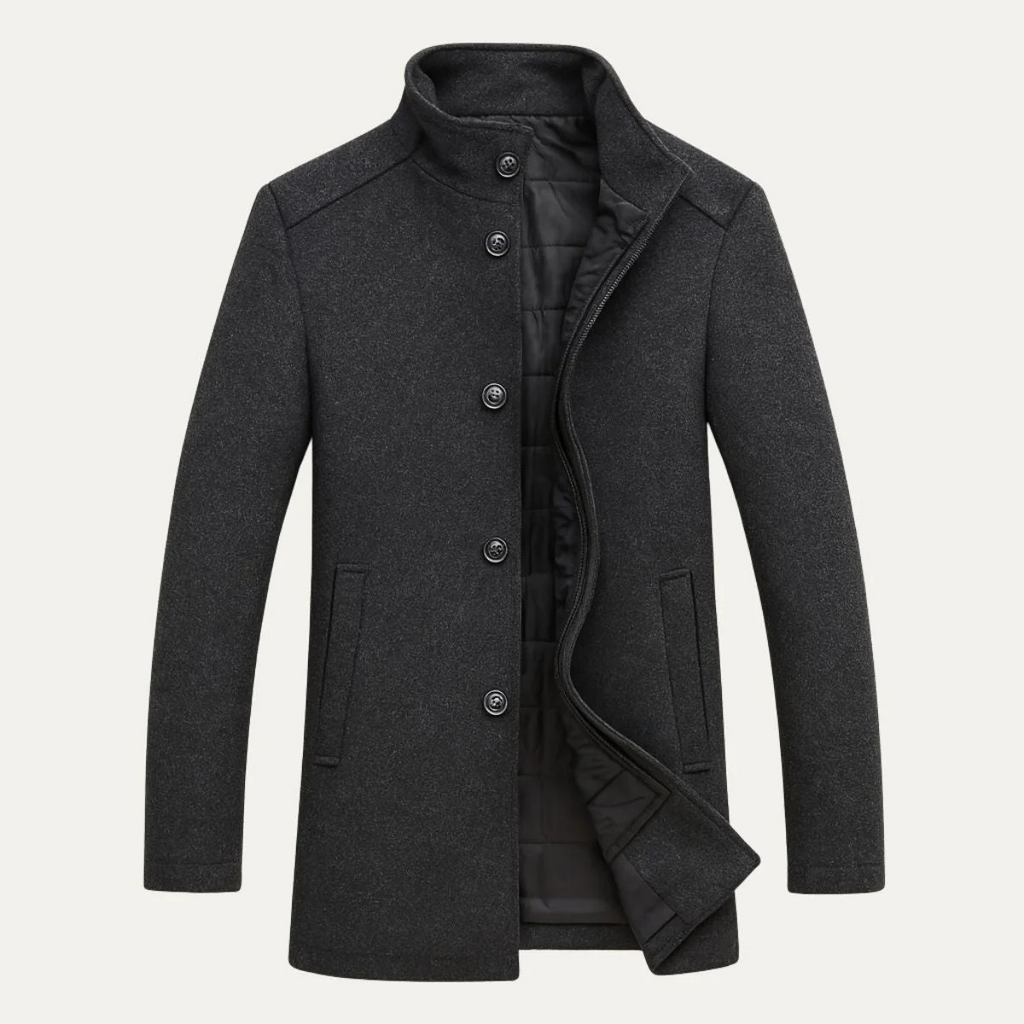 Classic Wool Blend Trench Coat for Men – Casual, Office