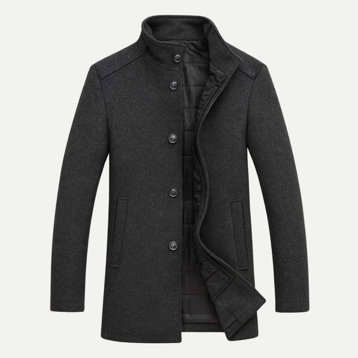 Classic Wool Blend Trench Coat for Men – Casual, Office