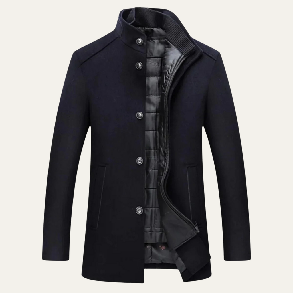 Classic Wool Blend Trench Coat for Men – Casual, Office