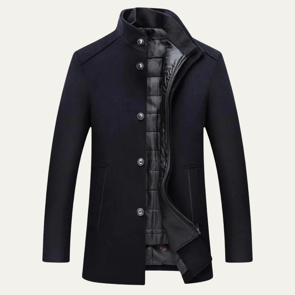 Classic Wool Blend Trench Coat for Men – Casual, Office