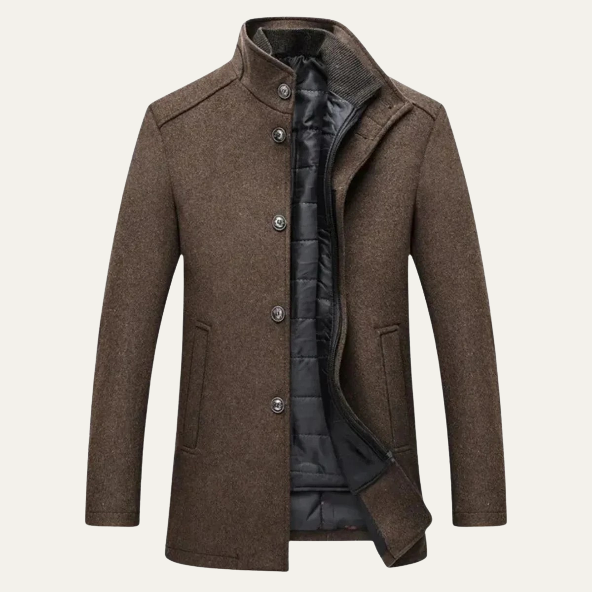Classic Wool Blend Trench Coat for Men – Casual, Office