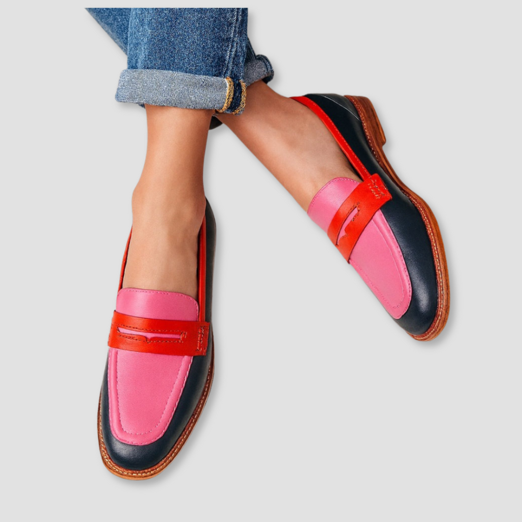 Colour-Blocked Leather Loafers – Casual, Office
