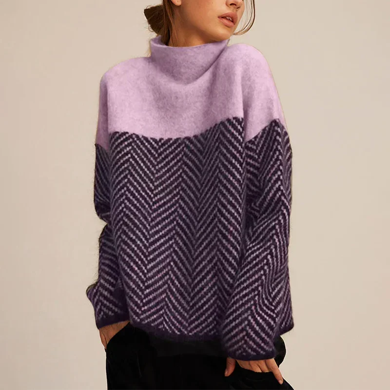 Colourblock Knit Sweater – Casual Wear, Everyday Style