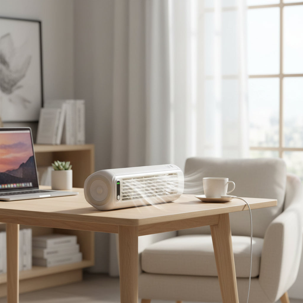 Compact Bladeless Portable Air Conditioner with Evaporative Cooling – Travel, Home Use