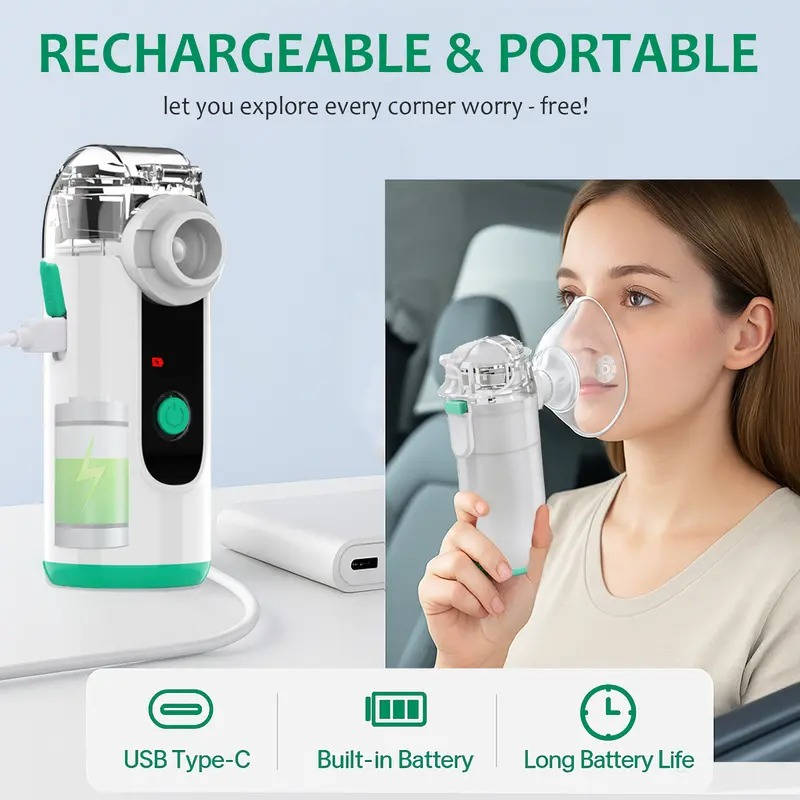 Compact USB Rechargeable Mist Inhaler – Portable Breathing Relief, Whisper-Quiet Operation