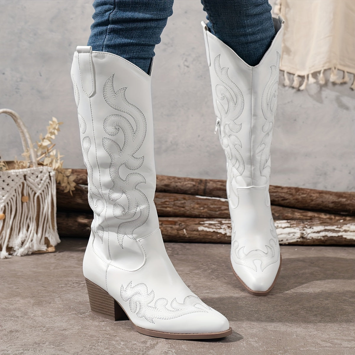 Cowboy Boots For Women | Knee-High Block Heel – Casual, Everyday Wear
