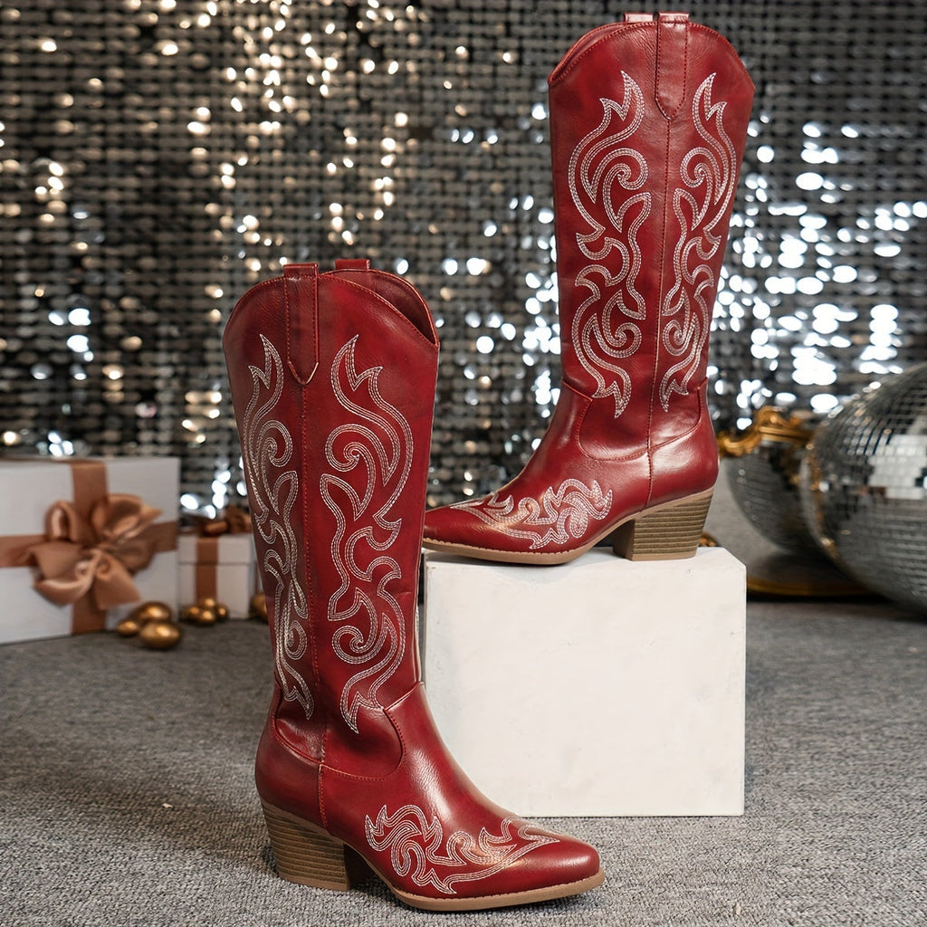 Cowboy Boots For Women | Knee-High Block Heel – Casual, Everyday Wear
