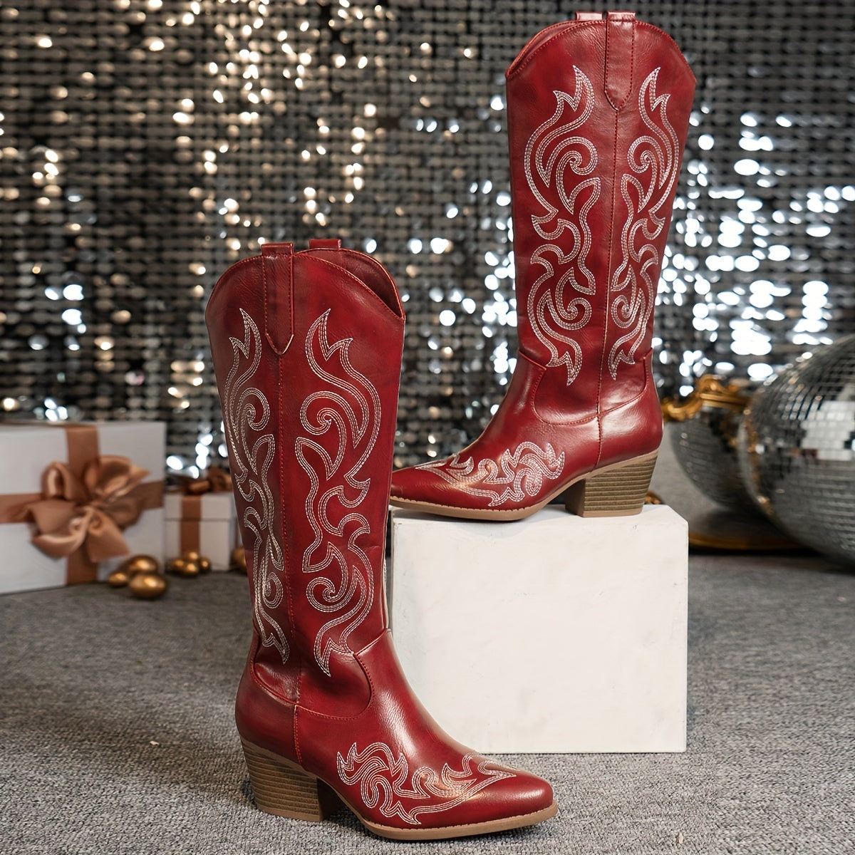 Cowboy Boots For Women | Knee-High Block Heel – Casual, Everyday Wear